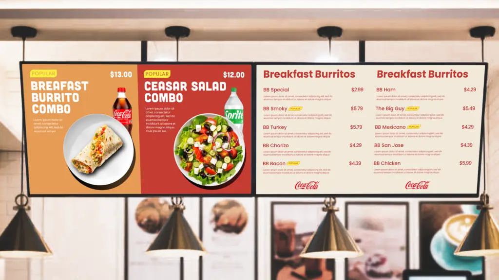 JAM Digital Signage in a Restaurant